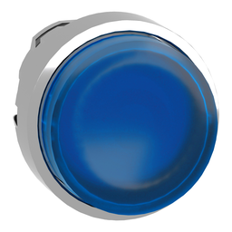 ZB4BH63 – Head for illuminated push button, Harmony XB4, metal, blue projecting, 22mm, push push, universal LED, unmarked