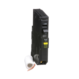 QO115GFI – Mini circuit breaker, QO, 15A, 1 pole, 120VAC, 10kA, plug in, 6mA grd fault A, pigtail