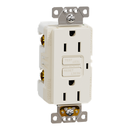 SQR51101LA – Socket-outlet, X Series, 15A, decorator, GFCI, tamper resistant, residential, light almond, matte finish
