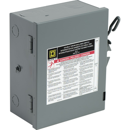 C92351 – Safety switch, double throw, non fusible, 30A, 240 VAC, 3 poles, NEMA 1