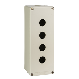 XAPG49504 – Die cast empty control station, Harmony XAP, XB2 SL, zinc alloy, grey, 4 cut outs, 22mm 80x220x77mm