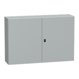 NSYS3D81230DP – Wall mounted steel enclosure, PanelSeT S3D, double plain door, with mounting plate, 800x1200x300mm, IP55, IK10