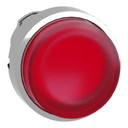 ZB4BH43 – Head for illuminated push button, Harmony XB4, metal, red projecting, 22mm, push push, universal LED, unmarked