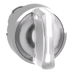 ZB4BK1313 – Head for illuminated selector switch, Harmony XB4, chromium metal, white handle, 22mm, universal LED, 3 positions