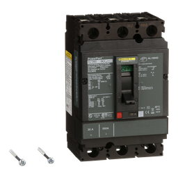 HJL36030 – Circuit breaker, PowerPacT H, 30A, 3 pole, 600VAC, 25kA, lugs, thermal magnetic, 80%