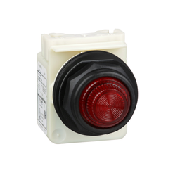 9001SKP1R31 – 30mm Push Button, Type SK, pilot light, transformer, 120 VAC, red fresnel cap