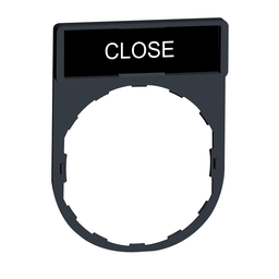ZBY2314 – Legend holder, Harmony XB4, 30 x 40mm, plastic, 8 x 27mm legend, white marked CLOSE