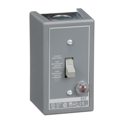 2510FG5P – Manual Starter, fractional horsepower, 16A, 1 pole, 1 HP at 277 VAC, toggle w/guard, red indicator, NEMA 1 enclosure
