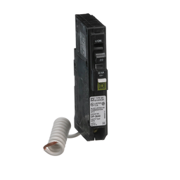 QO120VHCAFI – Mini circuit breaker, QO, 20A, 1 pole, 120VAC, 22kA, plug in, combo ARC fault, pigtail