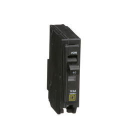 QO140 – Mini circuit breaker, QO, 40A, 1 pole, 120/240VAC, 10kA, plug in
