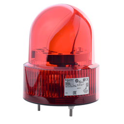 XVR12B04 – Prewired rotating mirror beacon, Harmony XVR, 120mm, red, without buzzer, 24V AC/DC