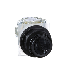 9001SKS43BH13 – 30mm Push Button, Type SK, selector switch, 3 position, C cam, black knob, 1NO and 1NC
