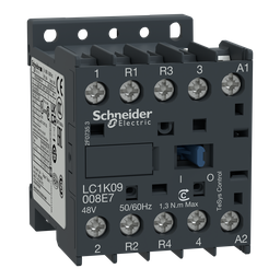 LC1K09008P7 – Contactor, TeSys K, 4P, 2 NO   2 NC, AC-1, lt or eq to 440V 10A, 230VAC coil