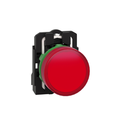 XB5AVM4 – Pilot light, Harmony XB5, grey plastic, red, 22mm, universal LED, plain lens, 230…240V AC