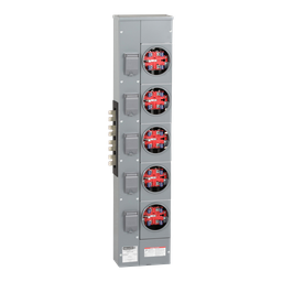 EZM315125X – Branch unit, EZ Meter-Pak, 125A, 5 x 5 jaw sockets, 208Y/120VAC, no bypass, ringed, 1200A Al/Cu busbar
