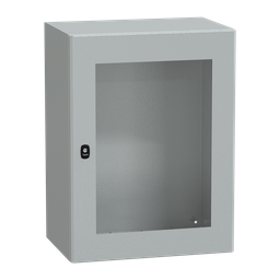 NSYS3D8640T – Wall mounted steel enclosure, PanelSeT S3D, transparent door, without mounting plate, 800x600x400mm, IP66, IK08