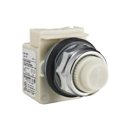 9001KP1W31 – Pilot light, Harmony 9001K, metal, polycarbonate, fresnel, white, 30mm, 110-120V