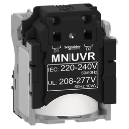 LV429407 – Undervoltage release MN, ComPacT NSX, 220/240VAC 50/60Hz, 208/277VAC 60Hz, screwless spring terminal connections