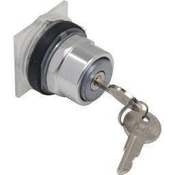 9001KR141 – Key operated pushbutton head, Harmony 9001K, metal, key switch, 30mm, key E10, extended position, stay put