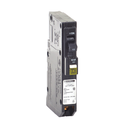 QO115PCAFI – Mini circuit breaker, QO, 15A, 1 pole, 120VAC, 10kA, plug in, combo ARC fault, plug on neutral