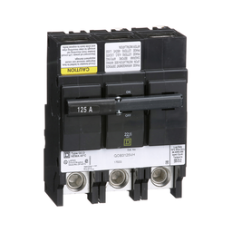 QOB3125VH – Mini circuit breaker, QO, 125A, 3 pole, 120/240VAC, 22kA, bolt on