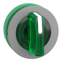 ZB5FK1533C0 – Head for illuminated selector switch, Harmony XB5, grey bezel, green handle, 30mm, universal LED, 3 positions, to center