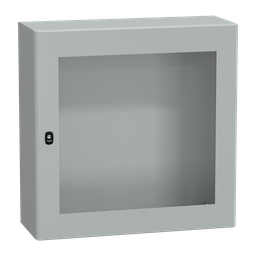 NSYS3D8830T – Wall mounted steel enclosure, PanelSeT S3D, transparent door, without mounting plate, 800x800x300mm, IP66, IK08