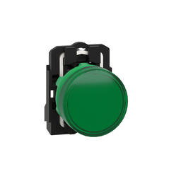 XB5AVM3 – Pilot light, Harmony XB5, grey plastic, green, 22mm, universal LED, plain lens, 230…240V AC