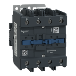 LC1D80004B7 – IEC contactor, TeSys Deca, nonreversing, 125A resistive, 4 pole, 4 NO, 24VAC 50/60Hz coil, open style