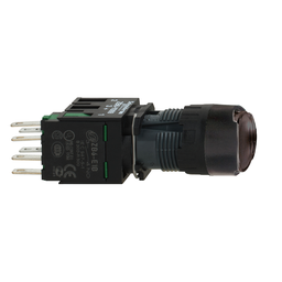 XB6AA21B – Complete push button, Harmony XB6, black flush pushbutton, 16mm, spring return, 1NO, unmarked