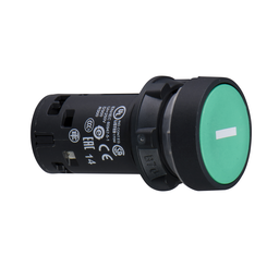 XB7NA3131 – Monolithic push button, Harmony XB7, plastic, green, 22mm, spring return, marked I, 1NO