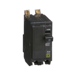 QOB245 – Mini circuit breaker, QO, 45A, 2 pole, 120/240VAC, 10kA, bolt on