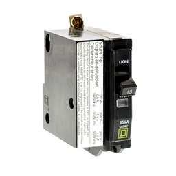 QHB1151021 – Mini circuit breaker, QO, 15A, 1 pole, 120/240VAC, 65kA, bolt on, AC shunt