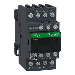 LC1DT326G7 – IEC contactor, TeSys Deca, nonreversing, 32A resistive, 4 pole, 4 NO, 120VAC 50/60Hz coil, open style
