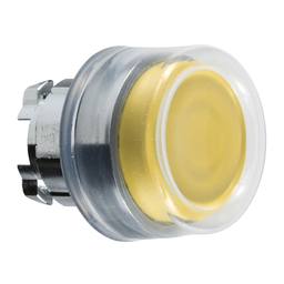 ZB4BP5 – Head for non illuminated push button, Harmony XB4, metal, projecting, yellow, 22mm, spring return, booted, unmarked