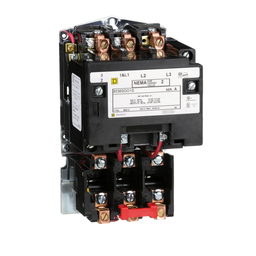 8536SDO1V01S – NEMA Motor Starter, Type S, nonreversing, Size 2, 45A, 25 HP at 460 VAC, 5 kA SCCR, 3 phase, 3 pole, melting alloy, 24 VAC coil, open