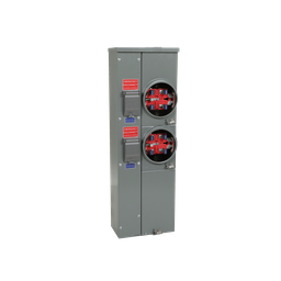 MPR22125 – Meter center, MP Meter-Pak, 2 sockets, no bypass, 5 jaws, 200A bus, 125A max breaker rating, ringless