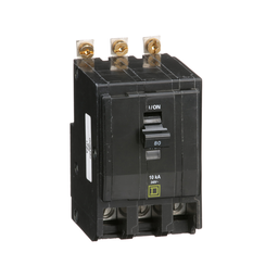 QOB380 – Mini circuit breaker, QO, 80A, 3 pole, 120/240VAC, 10kA, bolt on