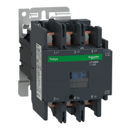 LC1D806BD – IEC contactor, TeSys Deca, nonreversing, 80A, 60HP at 480VAC, 3 phase, 3 pole, 3 NO, 24VDC coil, open style