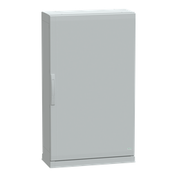 NSYPLAZ1273G – Floor standing polyester enclosure, Thalassa PLA, plain door, open bottom, 1250x750x320mm, IP54, IK10