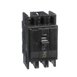 QOU3205283 – Mini circuit breaker, QOU, 20A, 3 pole, 240VAC, 10kA, ring terminal
