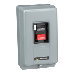 2510MCG1 – Manual starter, integral horsepower,  NEMA M1, 600VAC, 2 pole, 3HP at 230VAC, 1 phase, no indicator, NEMA 1