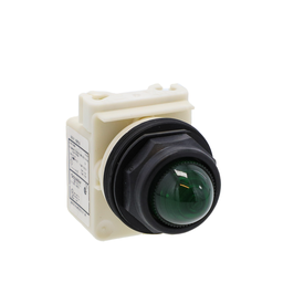 9001SKP38G9 – Pilot light, Harmony 9001SK, plastic, polycarbonate, domed, green, 30mm, 120V