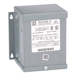 250SV1B – Transformer, dry type, encapsulated, 0.25kVA, 1 phase, 240x480V primary, 120/240V secondary, 4A, 55C rise