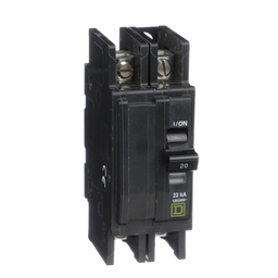 QOU220VH – Mini circuit breaker, QOU, 25A, 2 pole, 120/240VAC, 22kA