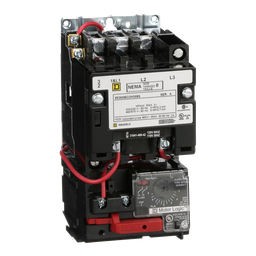 8536SBO2V02H309S – NEMA motor starter, Type S, nonreversing, Size 0, 18A, 5HP at 460VAC, up to 100kA SCCR, 3 phase, 3 pole, Motor Logic, 120VAC coil, open