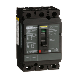 HJL36125 – Circuit breaker, PowerPacT H, 125A, 3 pole, 600VAC, 25kA, lugs, thermal magnetic, 80%