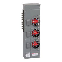 EZMH313125 – Branch unit, EZ Meter-Pak, 125A, 3 x 5 jaw sockets, 208Y/120VAC, horn bypass, ringless, 800A Al busbar