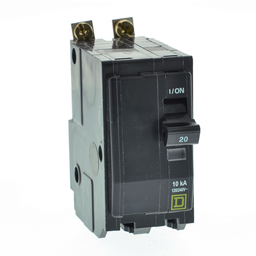 QOB2205237 – Mini circuit breaker, QO, 20A, 2 pole, 120/240VAC, 10kA, bolt on, ring