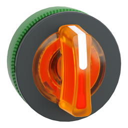 ZB5FK1553 – Head for illuminated selector switch, Harmony XB5, plastic, orange handle, universal LED, 3 positions, to center